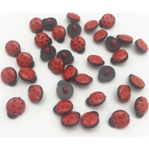 400pcs Red+Black Ladybug Ladybirds Plastic Buttons Kids Sewing Crafts DIY Fancy Cartoon Shank Button For Scrapbooking