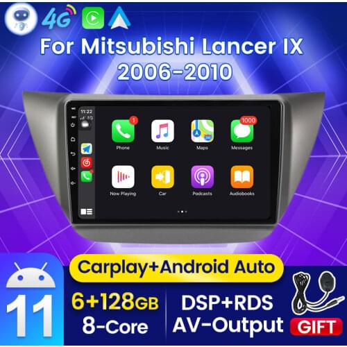 6G+128G 2Din Auto Android 11 Car Radio For Mitsubishi Lancer 9 IX 2006-2010 Multimedia Stereo Receiver WiFi Carplay DSP Player