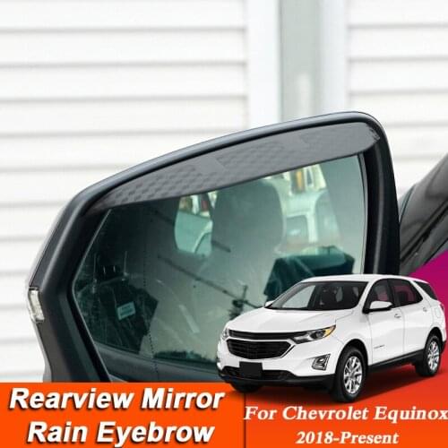 Car-styling For Chevrolet Equinox 2018-Present Carbon Fiber Rearview Mirror Eyebrow Rain Shield Anti-rain Cover External Sticker