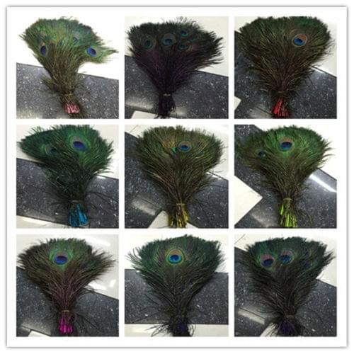 Free Shipping 50pcs beautiful peacock feather eye 10-12 inch variety of colors For DIY Decoration