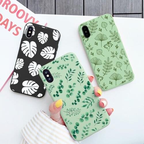 Retro Flower Leaf Leaves Phone Case for iphone 12 11 Pro Max X XS MAX XR 6s 7 8 Plus SE 2020 Soft Silicone Shockproof Back Cover