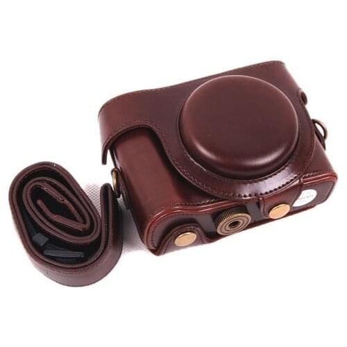 PU Leather Camera Case Bag Cover for Sony Cyber-shot DSC-HX60 DSC-HX50V DSC HX60 HX50 HX50V HX30 Black Brown Coffee