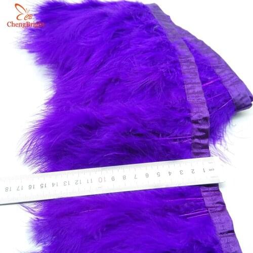 ChengBright Nice 1Yards Turkey Feathers Trim Cloth Sideband Chicken Pheasant Feather Trims Clothing Wedding Feather Ribbon A