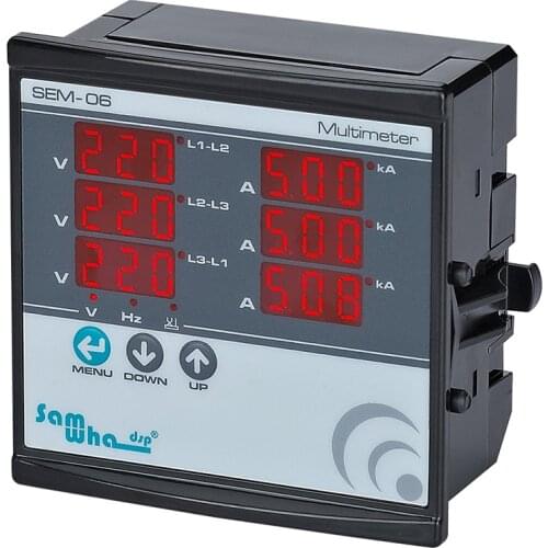 Samwha-Dsp SEM-06 Digital Multimeter, Three Phase Volt(L-L),(L-N), Ampere ,Frequency, Phase Sequence Display Panel Meter 12 in 1