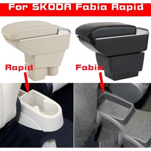 Leather Car Armrest for Skoda Rapid Fabia octavia cover