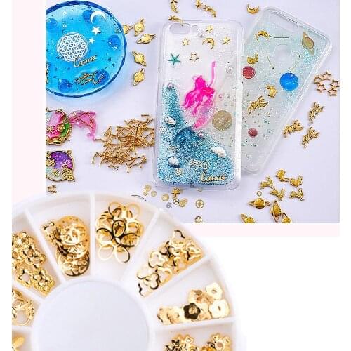 Round Box Jewelry Disc Star Moon Rivet Japanese Openwork Alloy Rivet Jewelry Cross-border Special For UV Resin Silicone Molds
