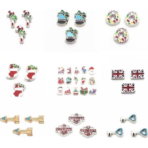 Hot Sale 10pcs/lot Metal Enamel Silver Footprint USA National flag Floating Charms For Living Glass memory locket Necklace