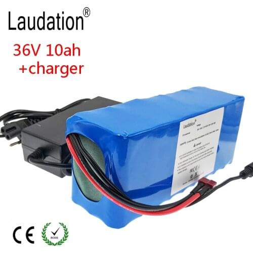 Laudation 36V 10ah 500W High Power and Capacity 42V 9.6ah 18650 Li-Ion Battery Motorcycle Electric Car Bicycle Scooter with BMS