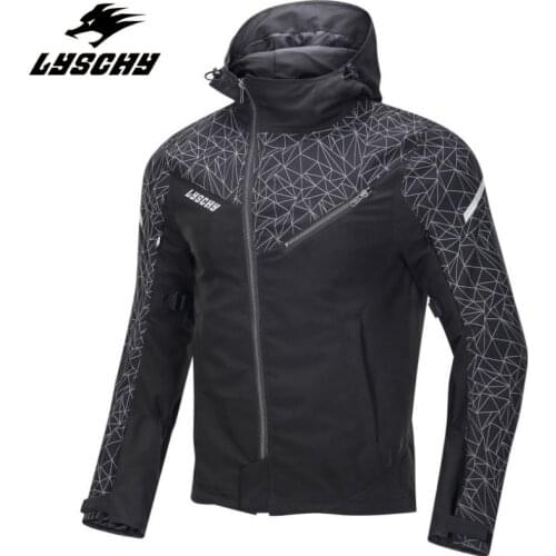 LYSCHY Men Motorcycle Jacket Waterproof Moto Motocross Jacket suits Motorbike Riding Clothing Protective Gear