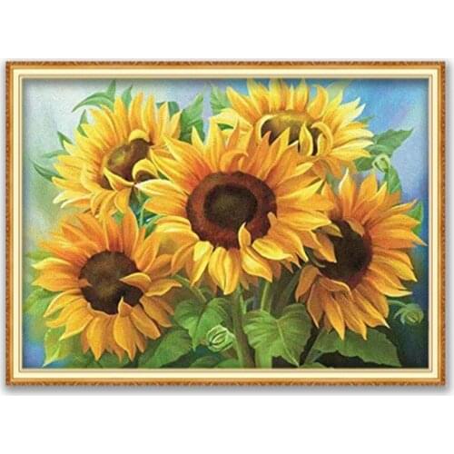 Flower DIY 11CT Embroidery Cross Stitch Kits Craft Needlework Set Printed Canvas Cotton Thread Home Decoration Sell Wholesale