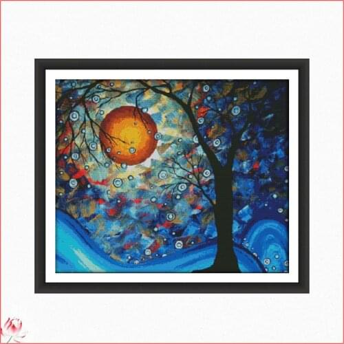 Beautiful Fantastic Trees Cross Stitch Kits Counted Canvasa Embroidery Sets 11CT 14CT DIY Handmade Needlework Home Decoration