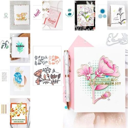 New Love Flower Plant Leaf Seaweed Cutting Dies Scrapbook Dariy Decoration Stencil Embossing Template DIY Greeting Make Albums