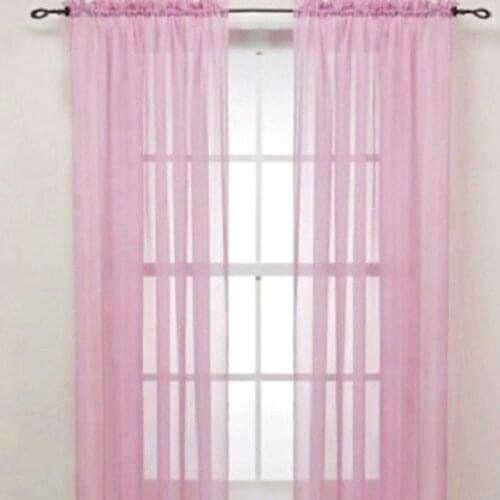 Pure Color Tulle Curtains Window Curtains Glass Yarn Sheer Window Valance Curtain for Bedroom Living Room Home Wedding Decor
