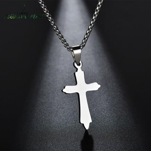 Nextvance Titanium Stainless Steel Cross Necklace Jewelry Jesus Crucifix Pendant Necklaces For Men Birthday Gift