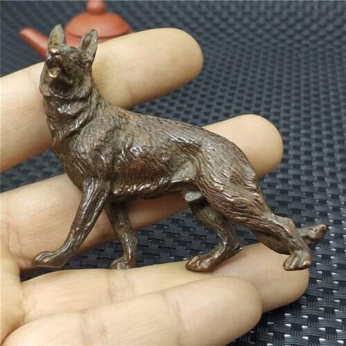 Pure copper carved war wolf pendant wolf king animal statue amulet home decoration accessories gift