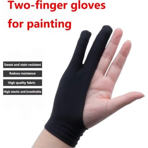 Black Two Finger Anti-fouling Glove,both for Right and Left Hand Artist Drawing for WACOM HUION XP-PEN Graphics Drawing Tablet