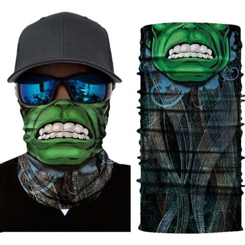 Outdoor Seamless Snood 3D Clown Head Bandana Tubular for face Ring Scarf Elastic Headbands Kerchief Babushka