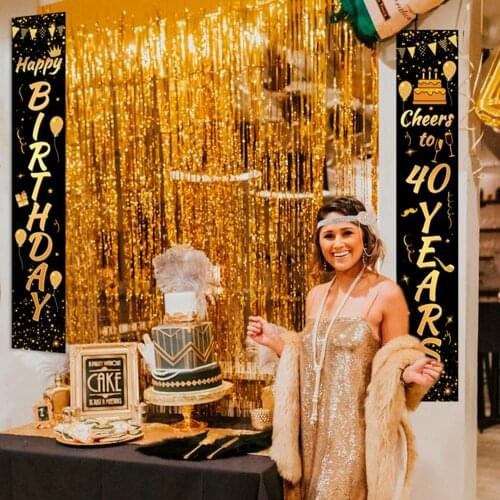 Black Gold Balloon Set Happy Birthday 40 Years Balloons 40 years Birthday Decoration Cheers to 40 Years Birthday Party Supplies