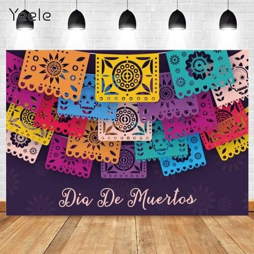 Yeele Day of the Dead Background Photocall Dia De Muertos Mexico Skeleton Photography Backdrop Photo Studio Photophone Photozone