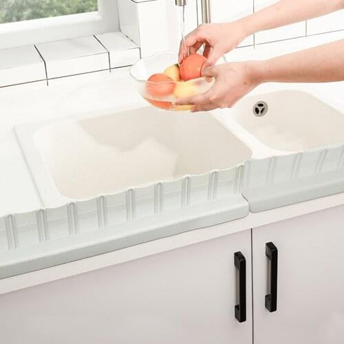 Hot 1PC Sink Splash Guard Kitchen Bathroom TPR Baffle Water Splash Guard with Suction Cups Dish Fruit Washing Anti-water Board