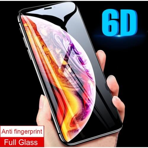 6D Full Cover Screen Protector Glass For iPhone XS MAX XR X Tempered Glass On The For iPhone 6 6s 7 8 Plus Protective Film Glass