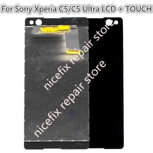 LCD Display Touch Screen Digitizer Assembly Replacement Black For Sony Xperia C5 Ultra E5506 E5533 E5563 E5553 lcd
