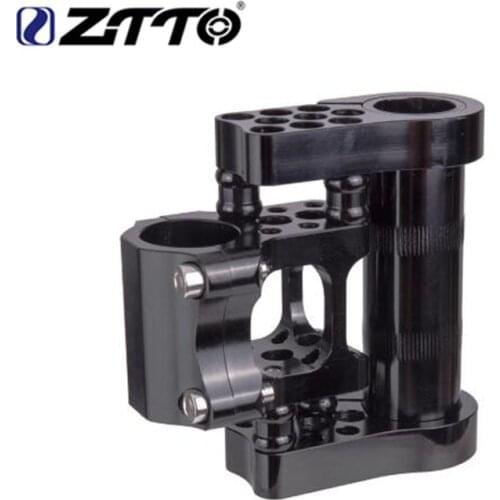 ZTTO Ultralight High-Strength 7075 Aluminum Alloy CNC 25.4mm Adjustable Folding Bike Double Stem Fitting For Folding Bicycle