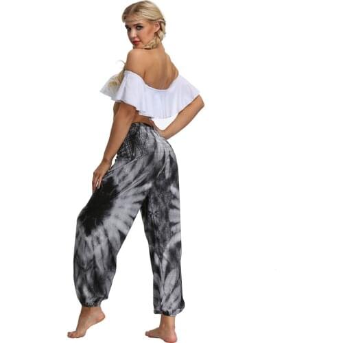 2021 Men Women Casual Loose Hippy Yoga Trousers Baggy Boho Pants Female Running Trousers High Waist Yoga Tight Sports Pants