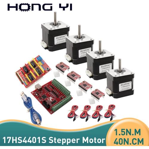 42 motor 17HS4401S kit 4 lead + CNC shielded v3 + USB cable + 4 driver expansion board UNO R3