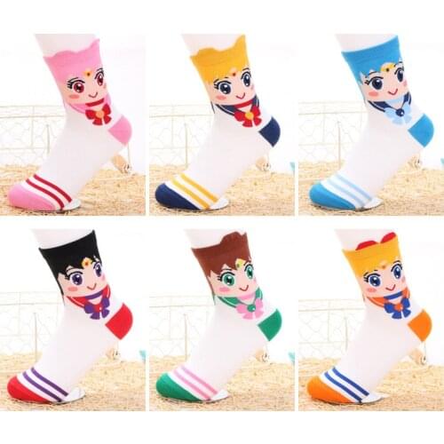 6 Pairs Anime Women Cartoon Socks Cute Girls Invisible Socks Cotton Slippers Summer Short Ankle Female Shallow Kawaii Socks