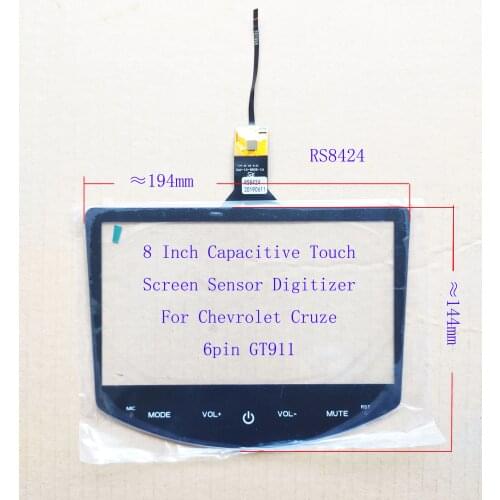 8 Inch Capacitive Touch Screen Digitizer Sensor For Chevrolet Cruze Honda Toyota GT911 6Pin RS8424