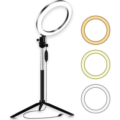 8" Dimmable LED Studio Ring Light w/Stand Makeup Phone Photography Video Camera Selfie Live stream portrait fill lighting 20CM