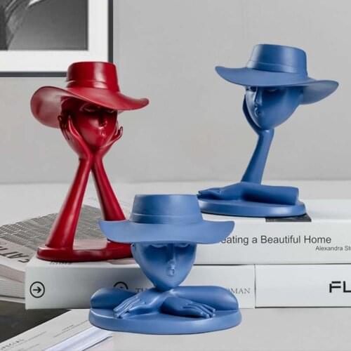 Abstract Resin Figure Home Decoration Ornaments Nordic Style Minimalist Modern Girl Sculpture Resin Furnishings Office Decors