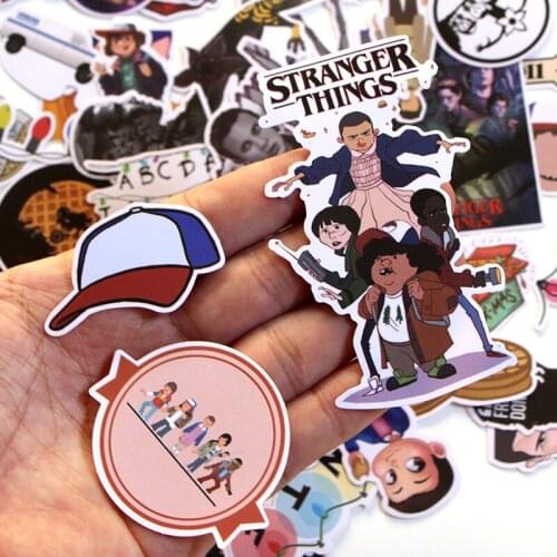 CA74 66pcs/set Stranger Thing Figure Stickers Set Fridge Stickers For Luggage Skateboard Motorbike Laptop Waterproof Stickers