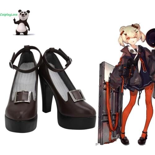 Arknights Gummy Black Cosplay Shoes High Heel Cosplay Long Boots Leather Custom Made For Party Christmas Halloween