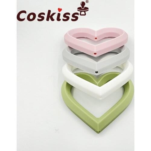 Coskiss Piece of Heart Silicone Beads BPA Free Baby Charm Teether Necklace Food Grade Silicone DIY Jewelry Making Accessories
