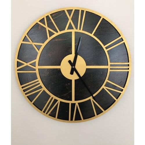 Goodtime Gamma Black Gold Decorative Wall Clock 50 Cm