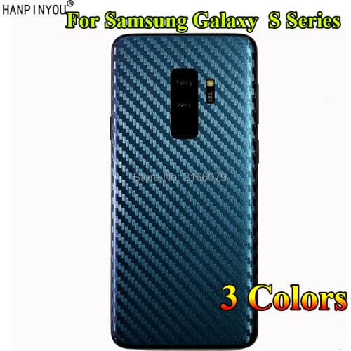 For Samsung Galaxy S9 S8 Plus S7 Edge 3D Gradient Carbon Fiber Film Rear Back Cover Rear Decal Skin Phone Protective Sticker