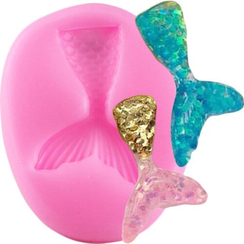 Mermaid Tail Silicone Molds Cupcake Topper Fondant Cake Decorating Tools Handmade Soap Mold Candy Clay Chocolate Gumpaste Moulds