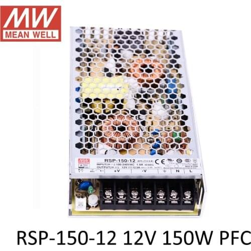 12V 12.5A 150W PFC function Original MEAN WELL Switching Power Supply RSP-150-12 Meanwell 85-264V AC to 12V DC power supply UL