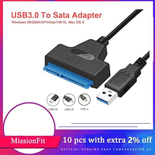 USB SATA 3 Cable Sata To USB 3.0 Adapter UP To 6 Gbps Support 2.5Inch External SSD HDD Hard Drive 22 Pin Sata III A25