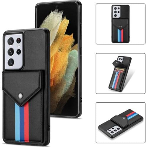 Lanyard Leather Phone Case For Samsung Galaxy S21 Plus S20 FE Note 20 Ultra A12 A52 A72 A51 A71 Wallet Card Holder Stand Cover