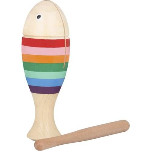 Small (5.8Inch) Wood Fish-Shaped Guiro,Wood Instruments for Kids,Small Instruments,Kids Instruments