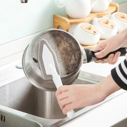 Cleanser with Handle Power Washing-bowl Brush Hearth Emery Sponge Magic Wiper Pot Magic Kitchen Decontaminate Tools