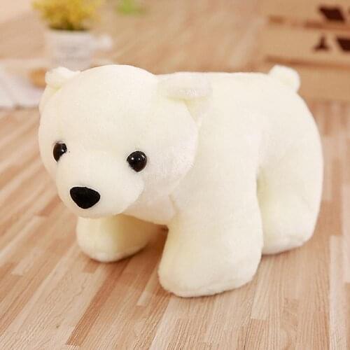25/30CM soft stuffed polar bear Toys snow white short plush babys favorite gift office and car decoration doll