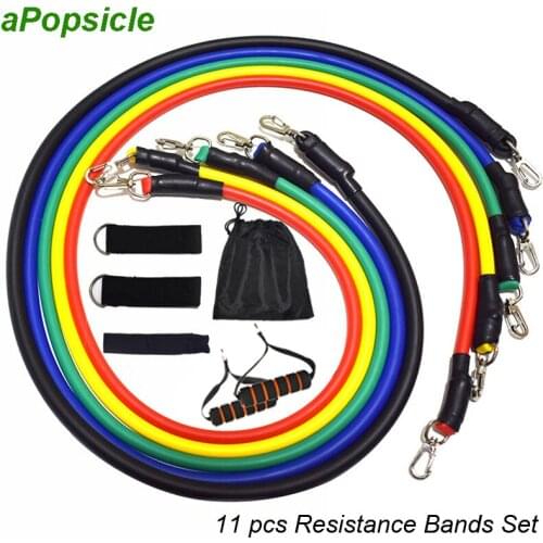11pcs Pull Rope Fitness Band Exercises Resistance Bands Set Crossfit Latex Tubes Pedal Excerciser Body Training Workout Yoga