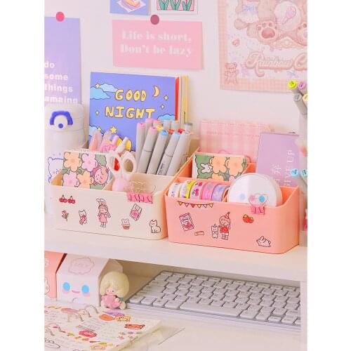 W&G Ins Simple Desktop Storage Box Student Dormitory Cosmetics Finishing Box Japanese Makeup Cotton Sundries Storage Rack