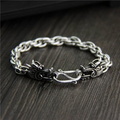 Wholesale sterling silver bracelet Qi S925 leading mens and womens unique domineering retro Thai silver jewelry