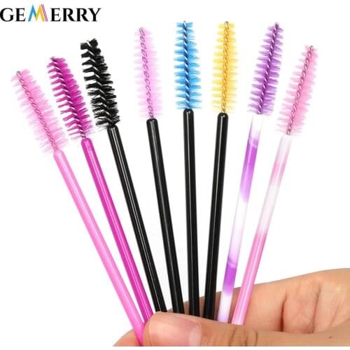 50Pcs Disposable Eyelash Brush Mascara Wands Colorful Plastic Applicator Professional Makeup Eye Brushes Eyelashes Extension