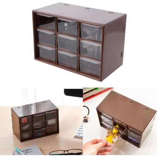 9 Drawer Plastic Storage Cabinet Desktop Makeup Bin Box Jewellery Organizer